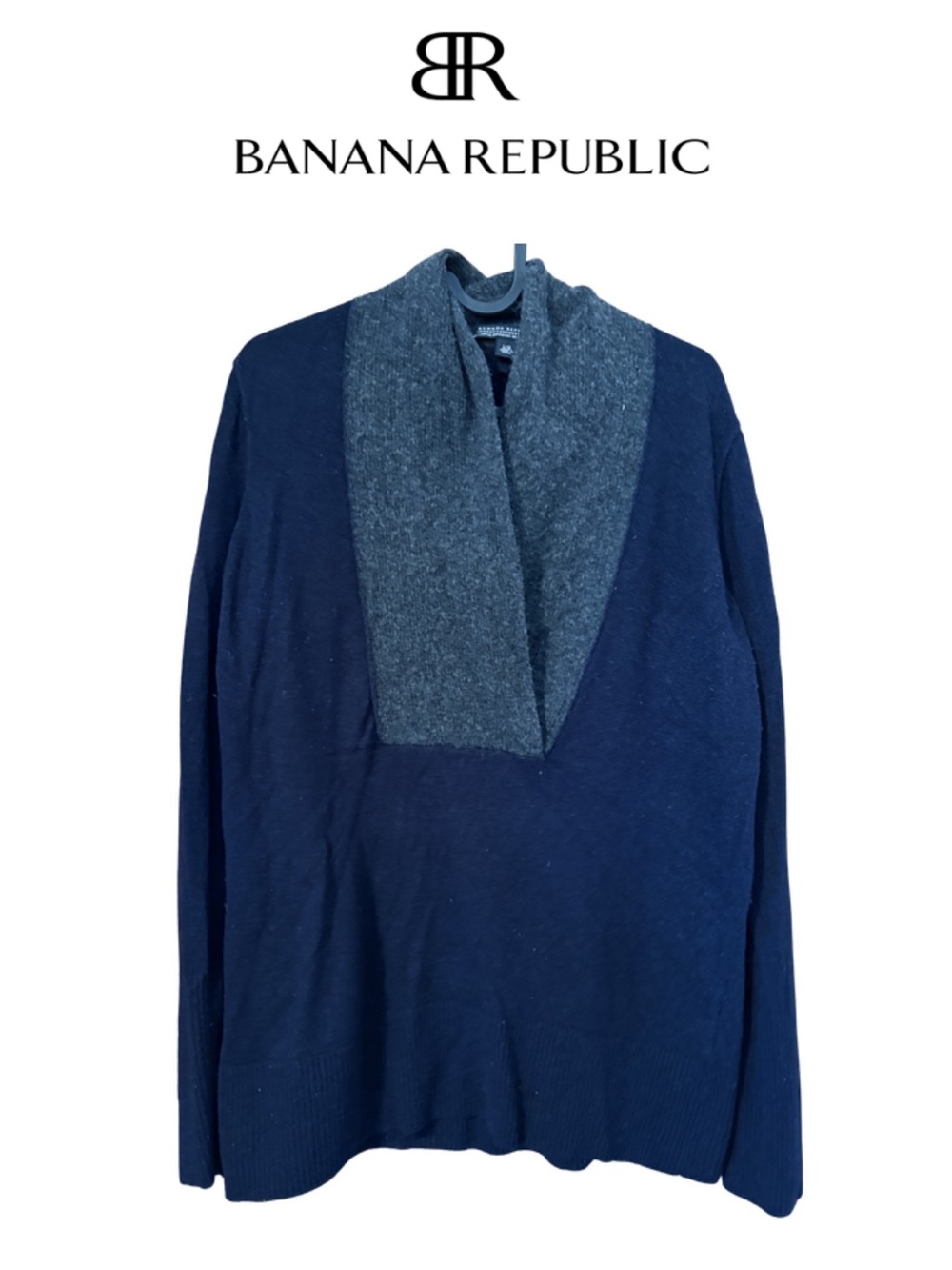 Banana Republic cashmere blend  Sweater with Gray Cowl Neck